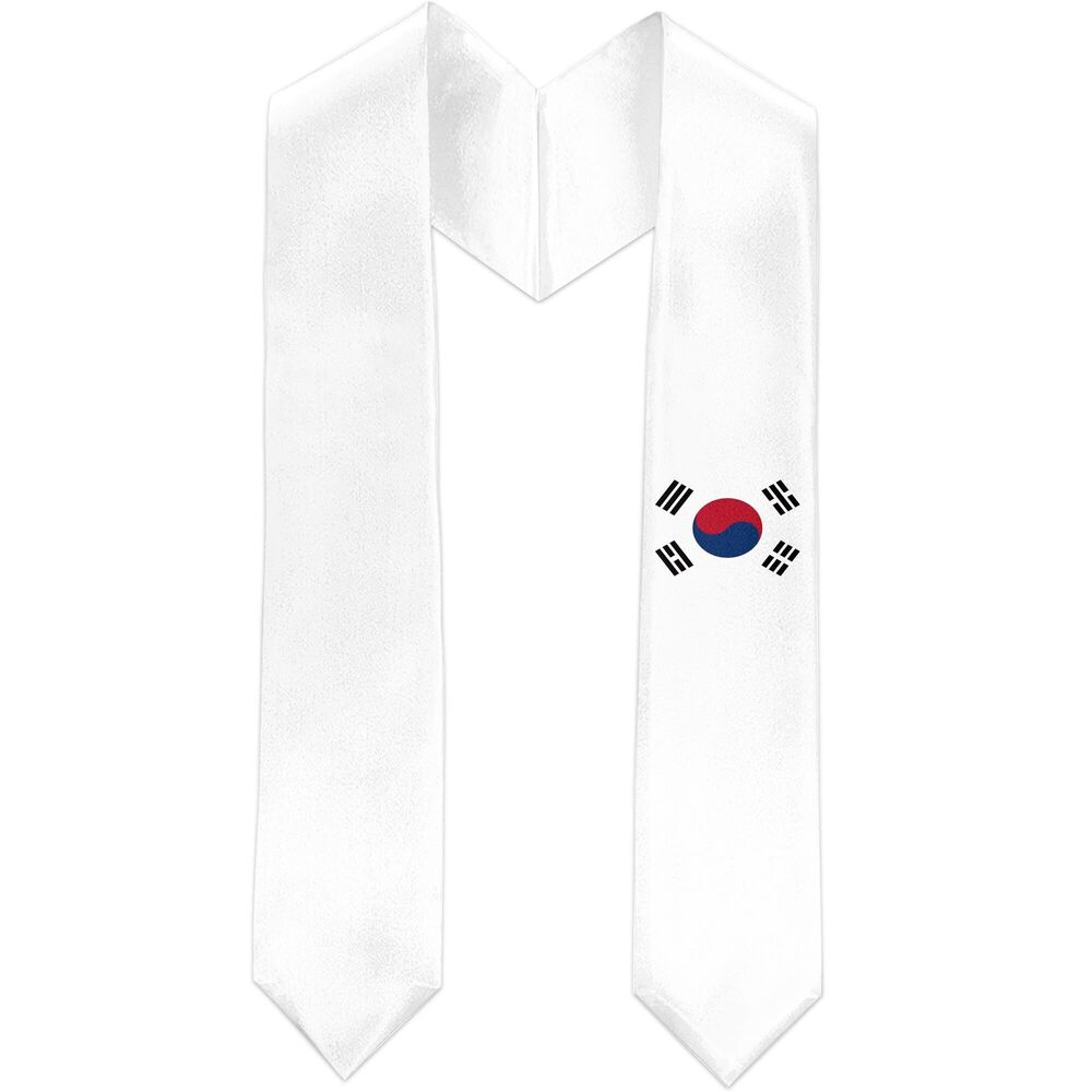 5519 South Korea Flag Graduation Sash Satin Scarf 72" Stole for Abroad